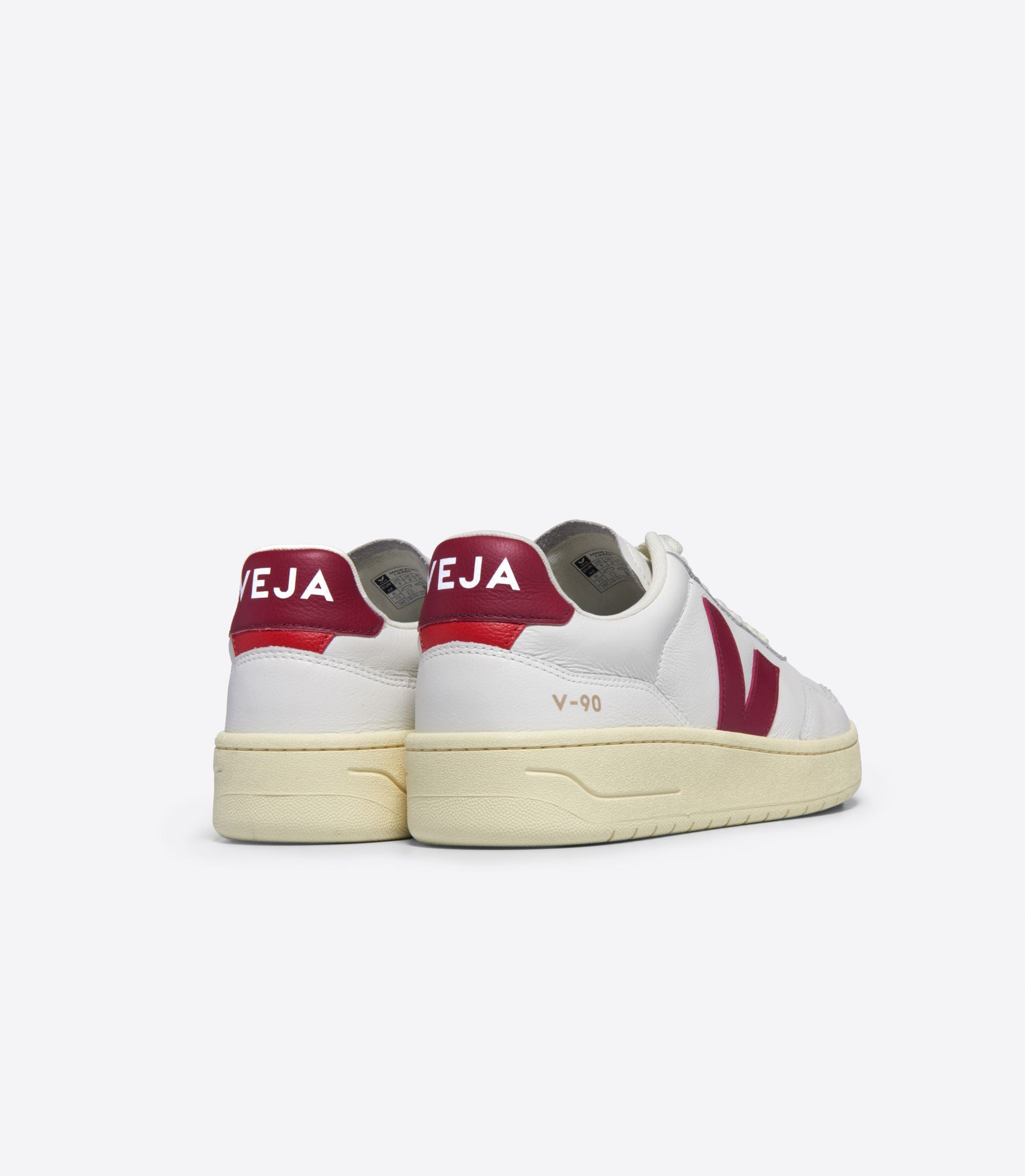 Tenis Veja De Hombre V-90 Leather White Marsala