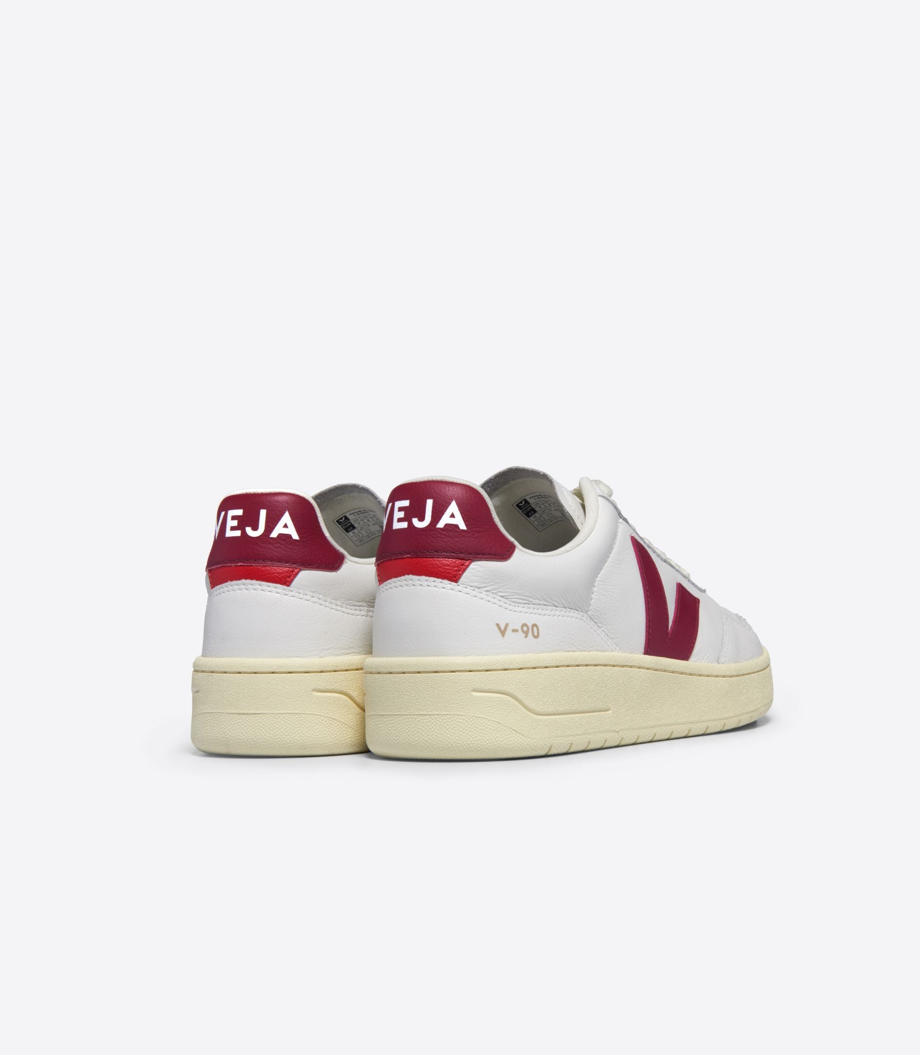 Tenis Veja De Mujer V-90 Leather White Marsala