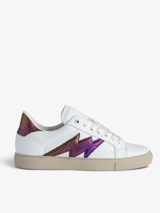 Tenis Zadig La Flash Metal Embossed Iguana Mujer