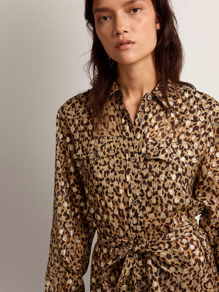 Vestido Chemisier Golden W's  Leopard Print