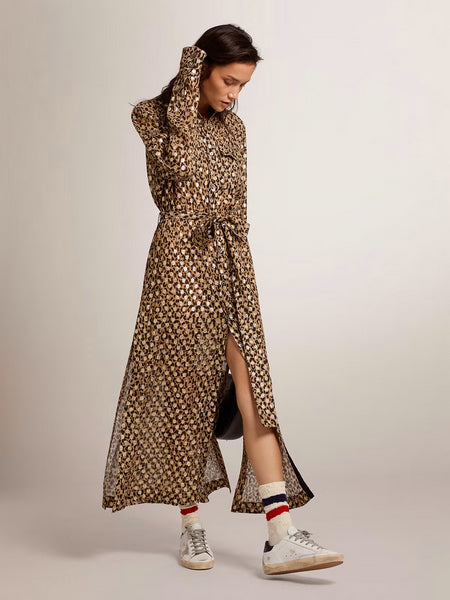 Vestido Chemisier Golden W's  Leopard Print