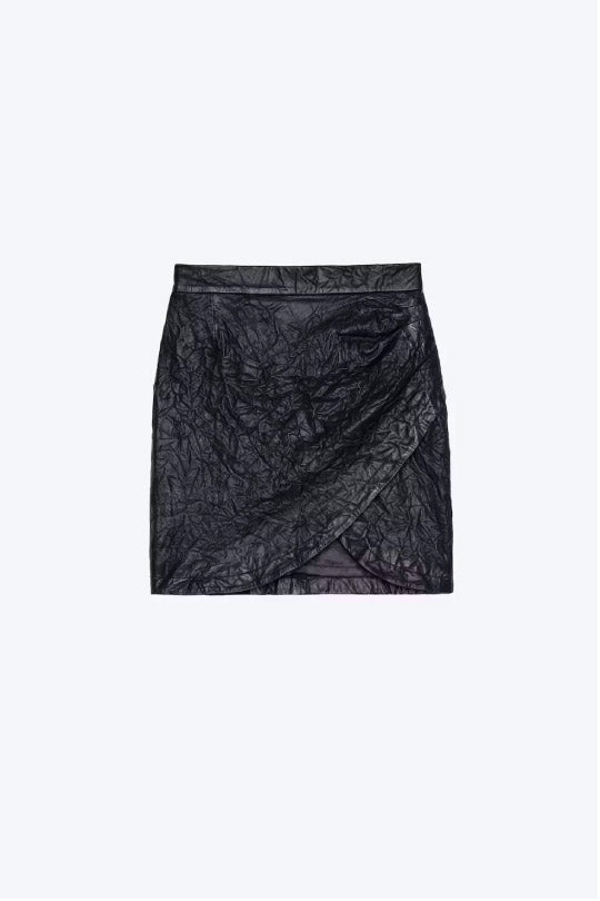 Falda Crinkled Leather