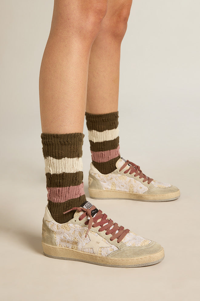 Tenis Golden Goose Ball Star Macrame Mujer