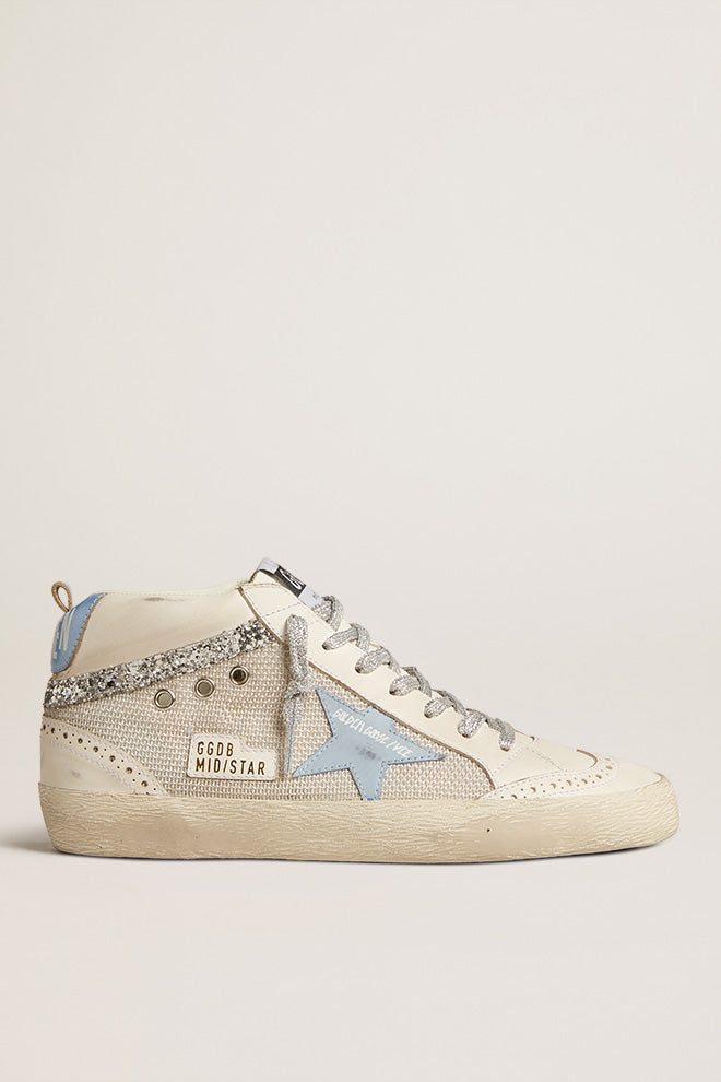 Tenis Golden Goose  Mid Star Net And Leather