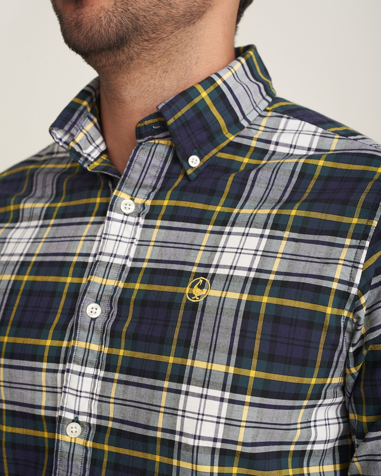 Camisa Cuadros Tartán Perfil Amarillo