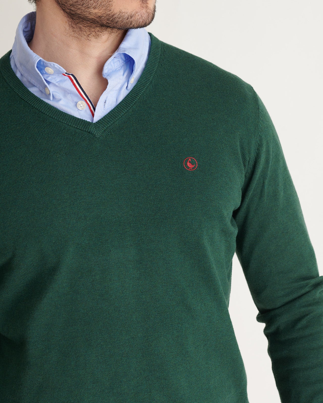 Sweater Cuello Pico Coderas