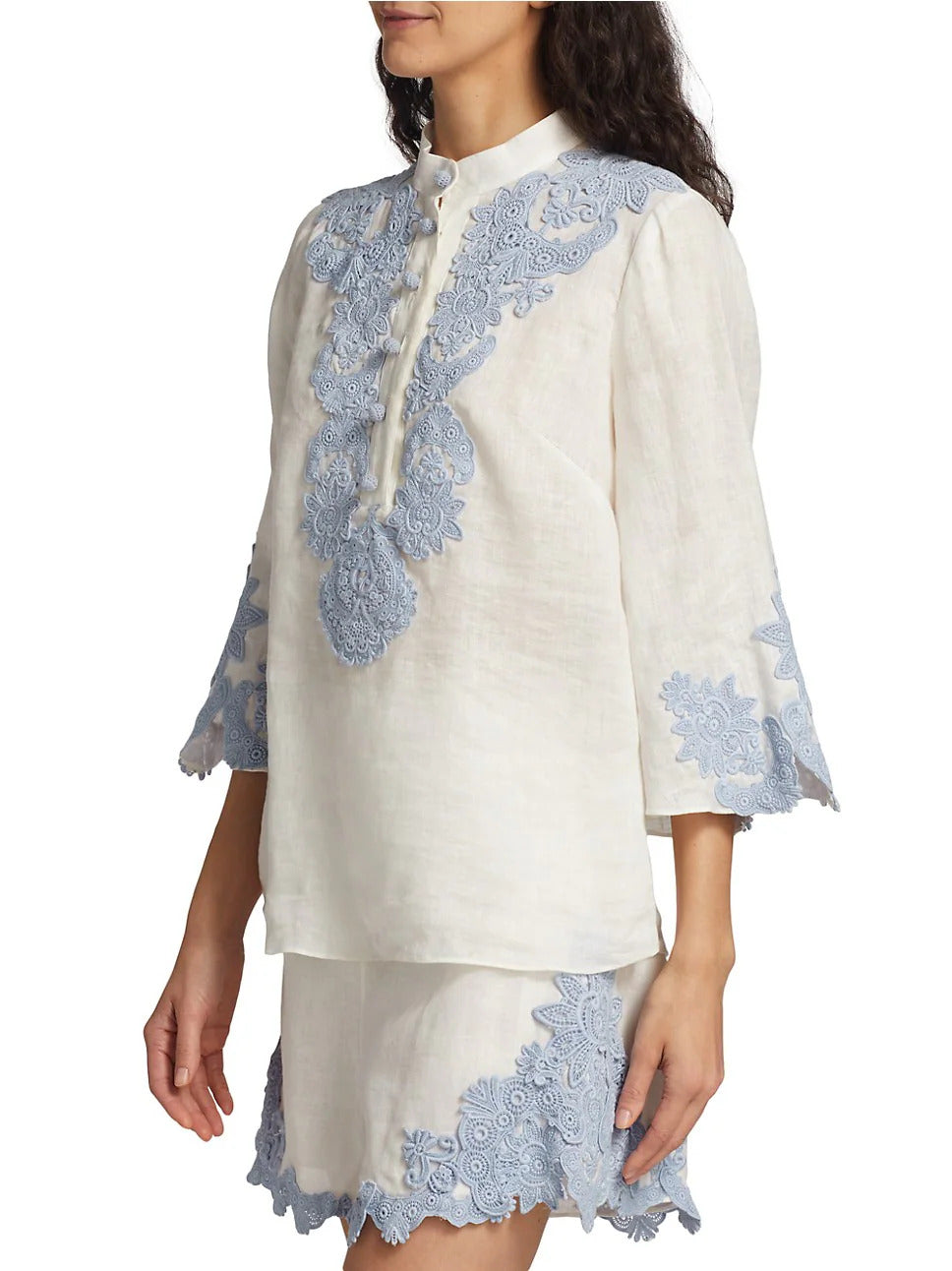 Blusa Top Raie Embroidered Trim