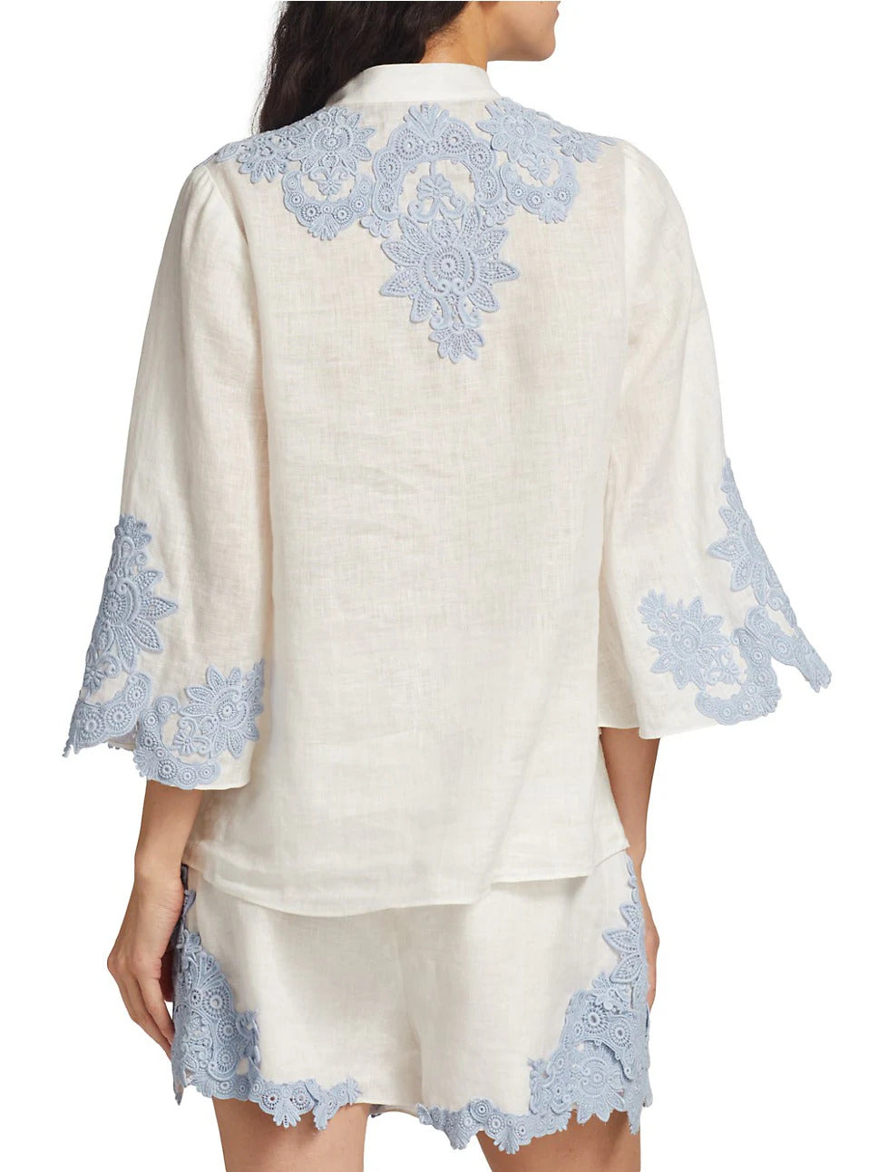 Blusa Top Raie Embroidered Trim