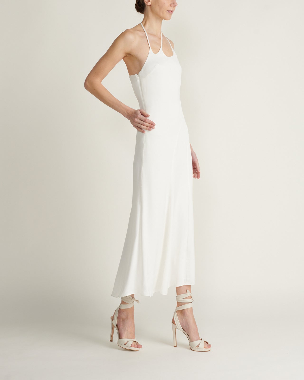 Vestido Midi Morena Cut Out Textured Crepe