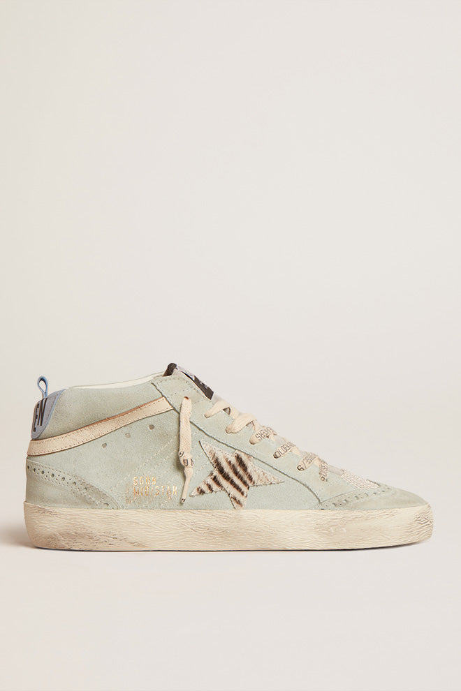 Tenis Golden Goose Mid Star Suede Upper Zebra Horsy Mujer