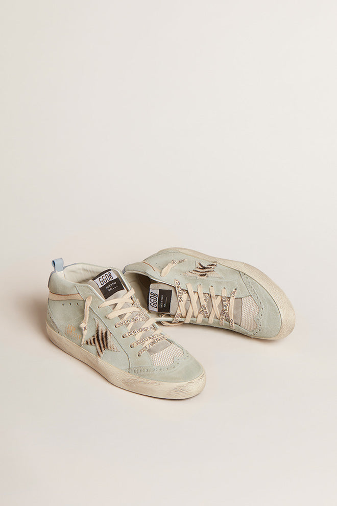 Tenis Golden Goose Mid Star Suede Upper Zebra Horsy Mujer