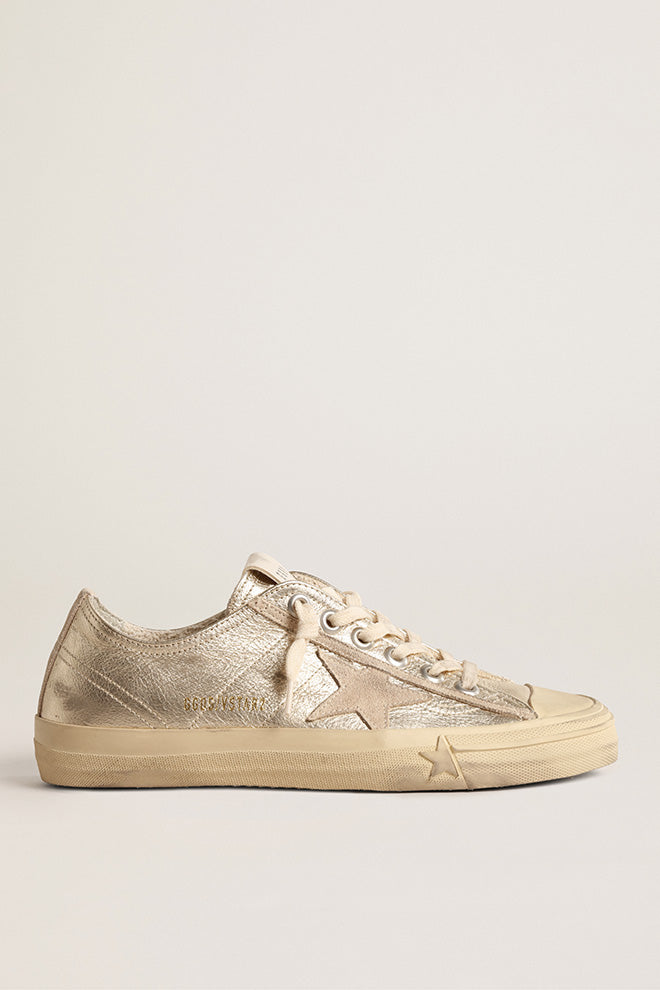 Tenis Golden Goose V-Star 2 Laminated Upper Suede Mujer