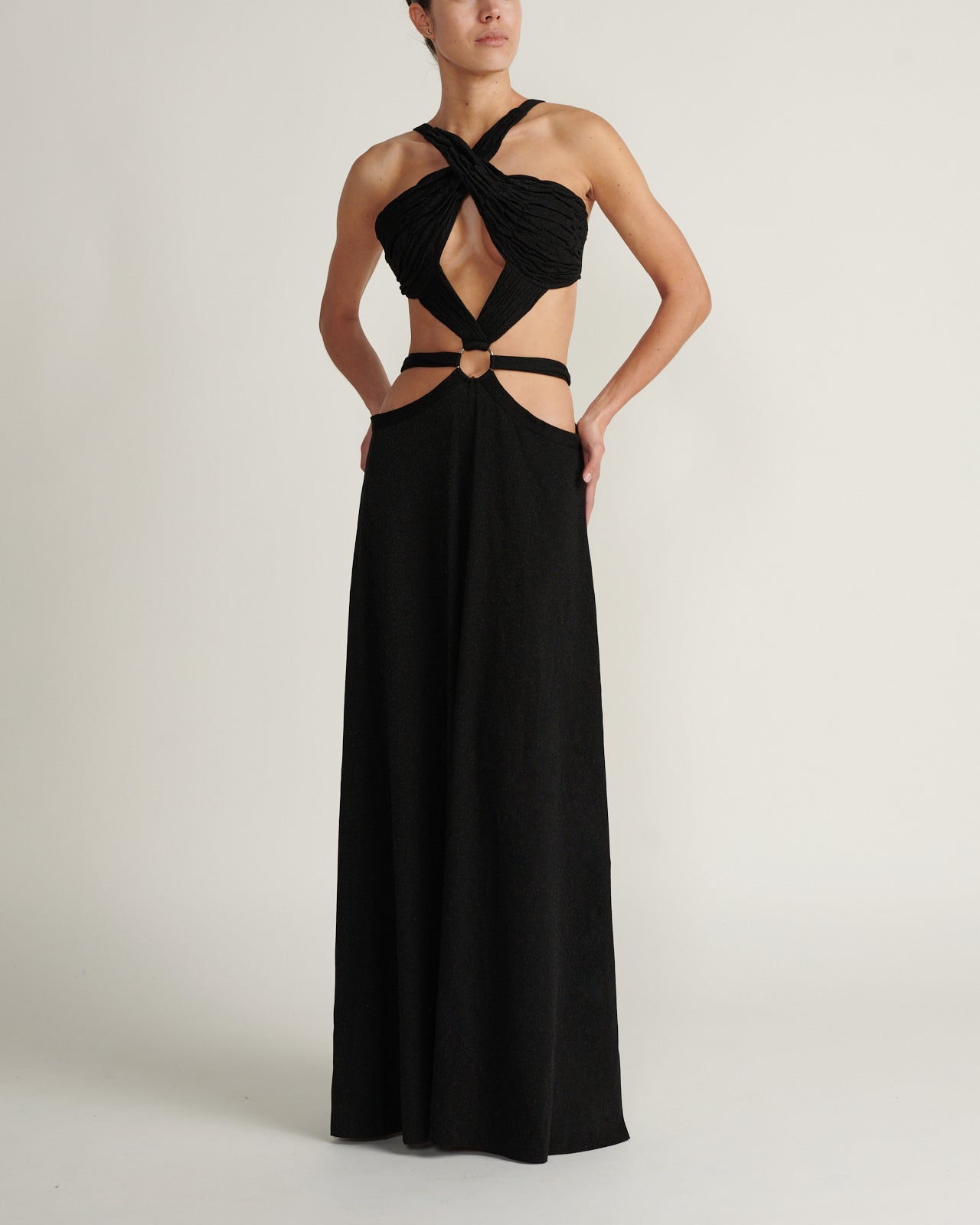 Vestido Maxi Cut Out Negro